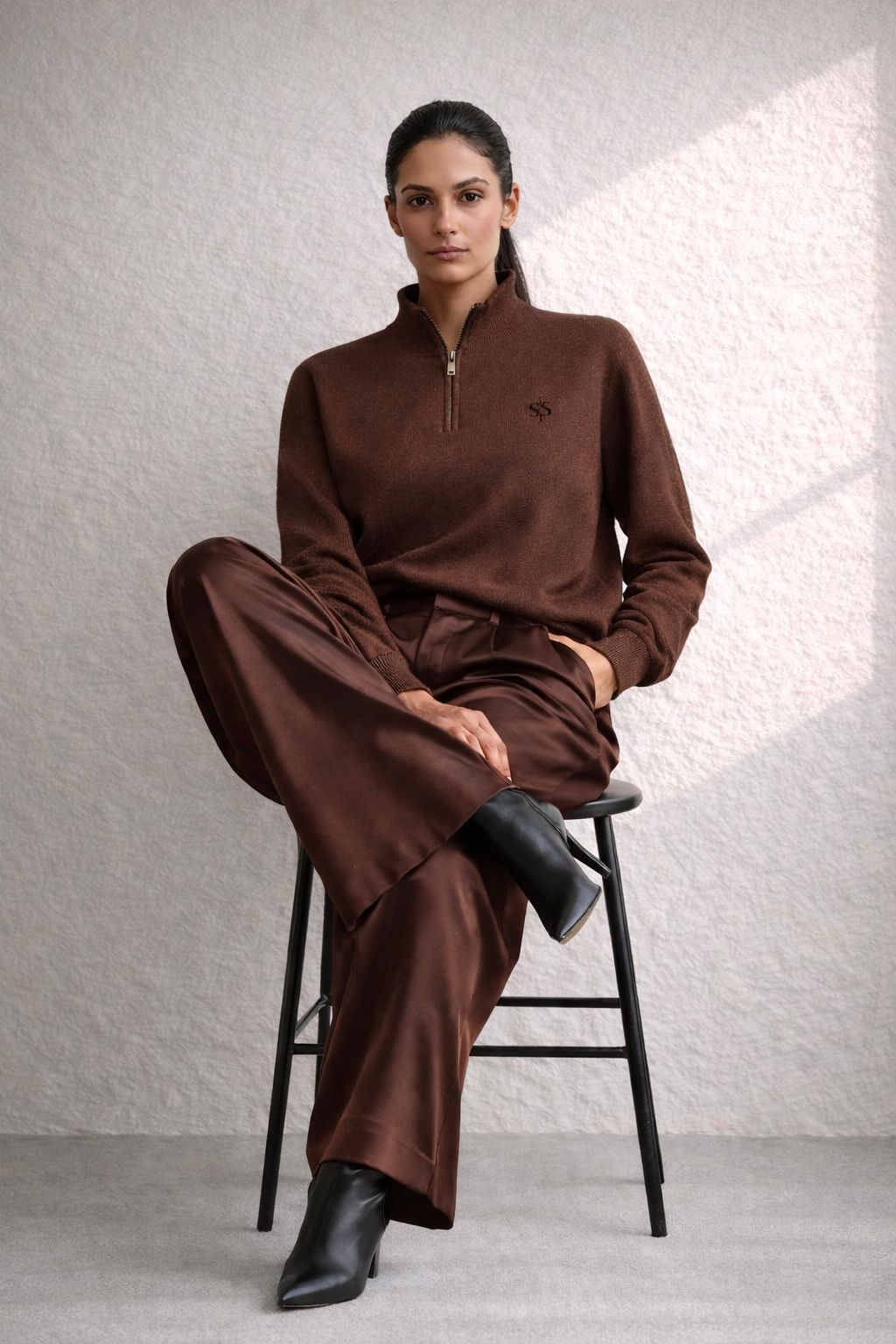 Essential Brown Quarter Zip